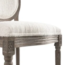 Lainston Set of 2 Beige Bouclé Upholstered Dining Chairs with Weathered Oak Frame - French Provincial Style -Daals Store DCH 88 BEIGEWOV WTH 2P detail2