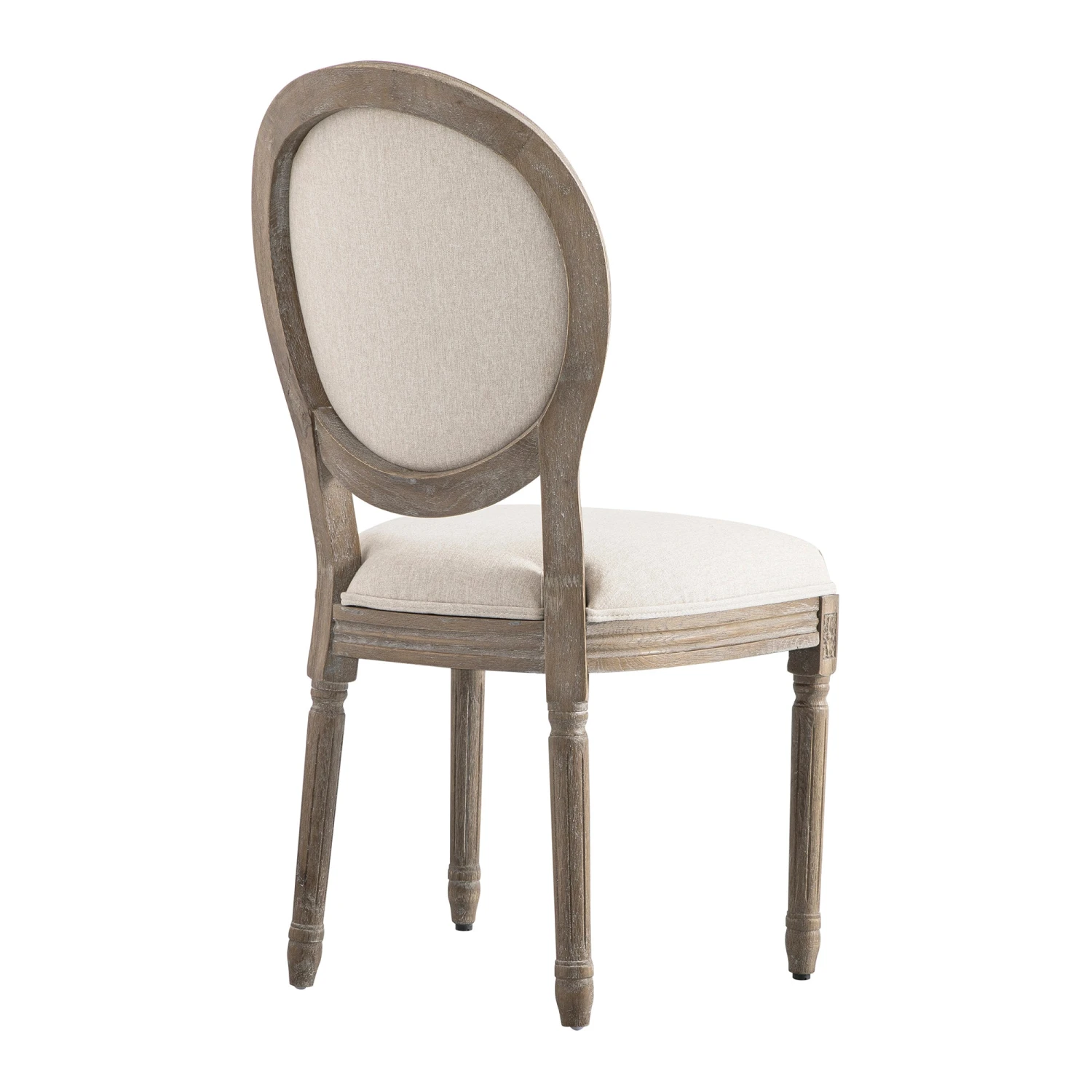 Lainston Set Of 2 Classic Weathered Oak Dining Chairs, Oatmeal Brushed Fabric 12 Lainston Set Of 2 Classic Weathered Oak Dining Chairs, Oatmeal Brushed Fabric - Image 12