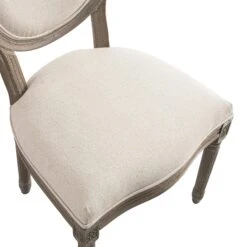 Lainston Set Of 2 Classic Weathered Oak Dining Chairs, Oatmeal Brushed Fabric 30 Lainston Set Of 2 Classic Weathered Oak Dining Chairs, Oatmeal Brushed Fabric -Daals Store DCH 88 OATFAB WTH 2P detail1