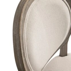 Lainston Set Of 2 Classic Weathered Oak Dining Chairs, Oatmeal Brushed Fabric 33 Lainston Set Of 2 Classic Weathered Oak Dining Chairs, Oatmeal Brushed Fabric -Daals Store DCH 88 OATFAB WTH 2P detail4