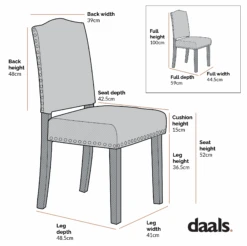 Draycott Set Of 2 Grey Fabric Dining Chairs 13 Draycott Set Of 2 Grey Fabric Dining Chairs -Daals Store DCH LW8113 2P CHART