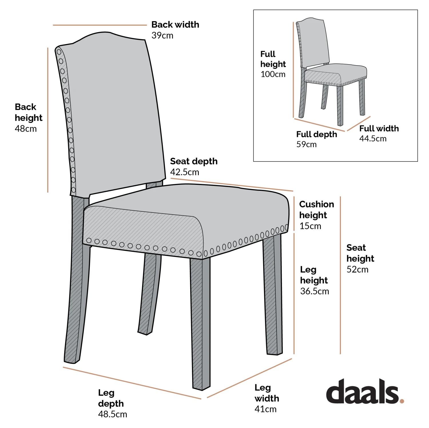 Draycott Set Of 2 Grey Fabric Dining Chairs 4 Draycott Set Of 2 Grey Fabric Dining Chairs - Image 4
