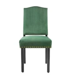 Draycott Set Of 2 Pine Green Velvet Dining Chairs -Daals Store DCH LW8113 GREENVEL 2P WB3