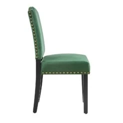 Draycott Set Of 2 Pine Green Velvet Dining Chairs -Daals Store DCH LW8113 GREENVEL 2P WB4