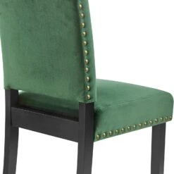 Draycott Set Of 2 Pine Green Velvet Dining Chairs -Daals Store DCH LW8113 GREENVEL 2P detail3