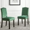 Draycott Pine Green Velvet Dining Chairs Set of 2 β Retro Brass Nail Trim & Tapered Wood Legs 33 Draycott Pine Green Velvet Dining Chairs Set of 2 β Retro Brass Nail Trim & Tapered Wood Legs -Daals Store DCH LW8113 GREENVEL 2P main