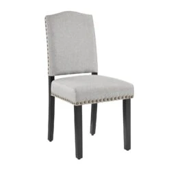 Draycott Set Of 2 Grey Fabric Dining Chairs 12 Draycott Set Of 2 Grey Fabric Dining Chairs -Daals Store DCH LW8113 GREYFAB 2P WB2