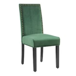 Maidwell Set Of 2 Green Velvet Dining Chairs -Daals Store DCH LW8116 GREENVEL 2P WB2