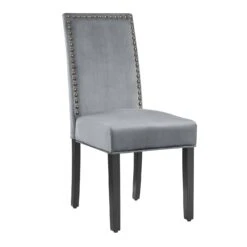 Maidwell Set Of 2 Grey Velvet Dining Chairs 12 Maidwell Set Of 2 Grey Velvet Dining Chairs -Daals Store DCH LW8116 GREYVEL 2P WB2