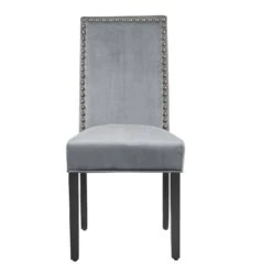 Maidwell Set Of 2 Grey Velvet Dining Chairs 14 Maidwell Set Of 2 Grey Velvet Dining Chairs -Daals Store DCH LW8116 GREYVEL 2P WB3
