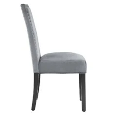 Maidwell Set Of 2 Grey Velvet Dining Chairs 15 Maidwell Set Of 2 Grey Velvet Dining Chairs -Daals Store DCH LW8116 GREYVEL 2P WB4