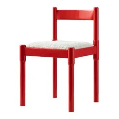 Minley 2-in-1 Dining Chair in Red High Gloss – Interchangeable Bouclé and Woven Cord Seat Pads -Daals Store DHC 241 RED GLOS WB1