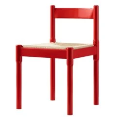 Minley 2-in-1 Dining Chair in Red High Gloss – Interchangeable Bouclé and Woven Cord Seat Pads -Daals Store DHC 241 RED GLOS WB2