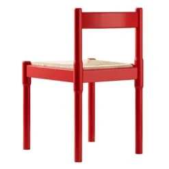 Minley 2-in-1 Dining Chair in Red High Gloss – Interchangeable Bouclé and Woven Cord Seat Pads -Daals Store DHC 241 RED GLOS WB5