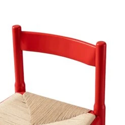 Minley 2-in-1 Dining Chair in Red High Gloss – Interchangeable Bouclé and Woven Cord Seat Pads -Daals Store DHC 241 RED GLOS detail1