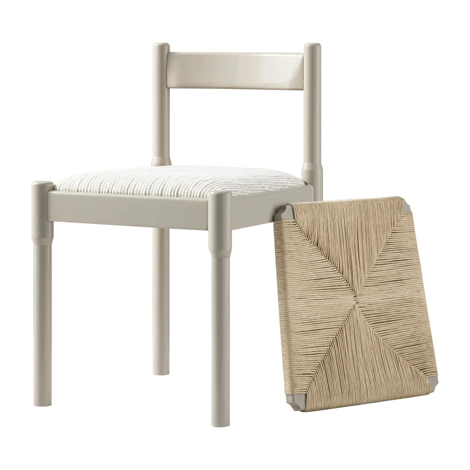 Minley 2-in-1 Dining Chair, Light Taupe High Gloss 9 Minley 2-in-1 Dining Chair, Light Taupe High Gloss - Image 9