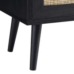 Frances Woven Rattan 1-Door Bathroom Cabinet, Black 23 Frances Woven Rattan 1-Door Bathroom Cabinet, Black -Daals Store FT BAC 01 BLACK detail4