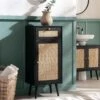 Frances Woven Rattan 1-Door Bathroom Cabinet, Black 31 Frances Woven Rattan 1-Door Bathroom Cabinet, Black -Daals Store FT BAC 01 BLACK main