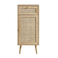 Frances Woven Rattan 1-Door Bathroom Cabinet, Natural -Daals Store FT BAC 01 NAT WB1