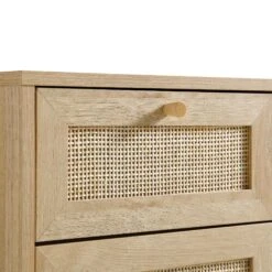Frances Woven Rattan 1-Door Bathroom Cabinet, Natural -Daals Store FT BAC 01 NAT detail1