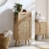 Frances Woven Rattan 1-Door Bathroom Cabinet, Natural 35 Frances Woven Rattan 1-Door Bathroom Cabinet, Natural -Daals Store FT BAC 01 NAT main