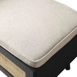 Frances Woven Rattan Storage Bench With Cushion, Black 27 Frances Woven Rattan Storage Bench With Cushion, Black -Daals Store FT BENCH 01 BLACK detail4