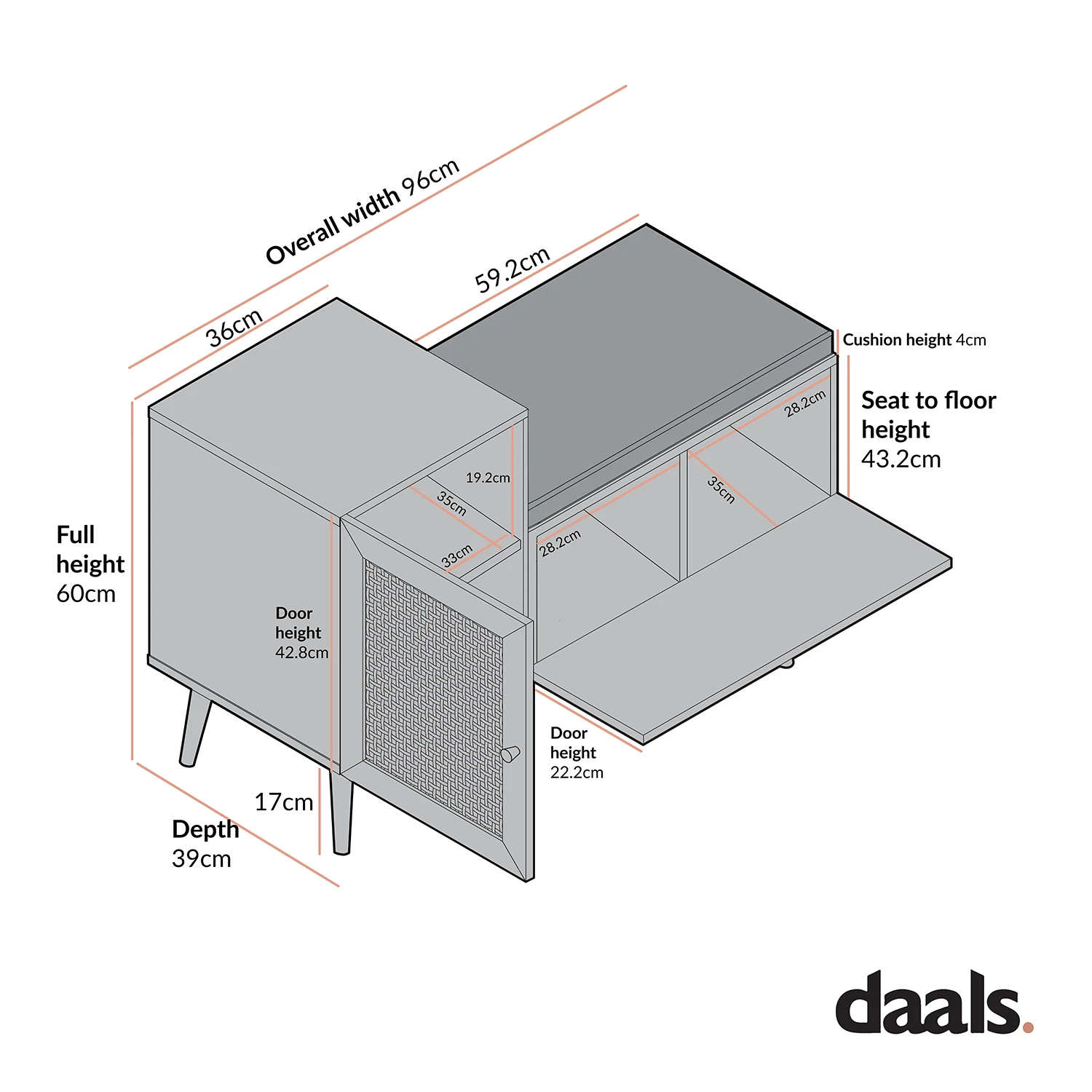 Frances Woven Rattan Storage Bench With Cushion, White 6 Frances Woven Rattan Storage Bench With Cushion, White - Image 6