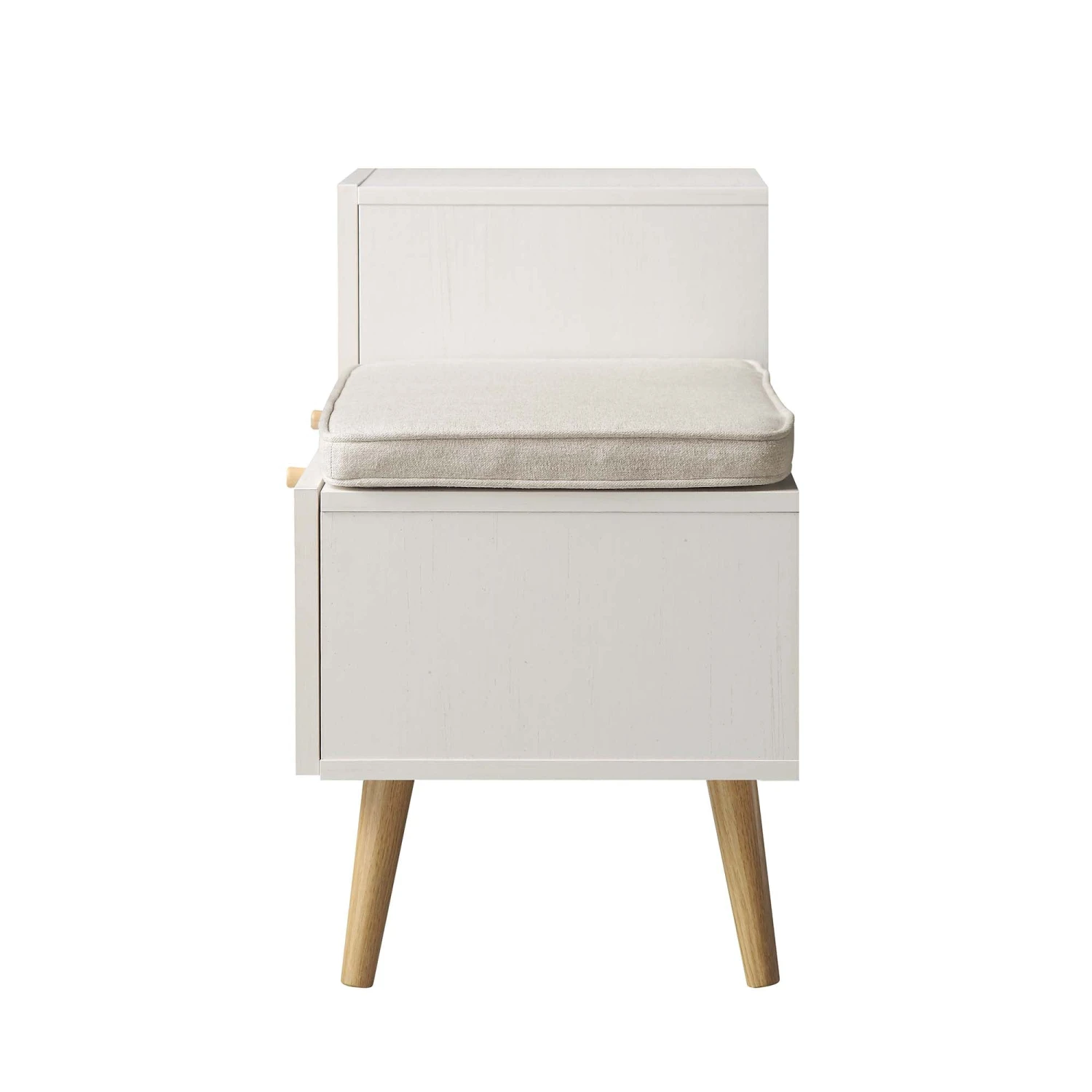 Frances Woven Rattan Storage Bench With Cushion, White 9 Frances Woven Rattan Storage Bench With Cushion, White - Image 9