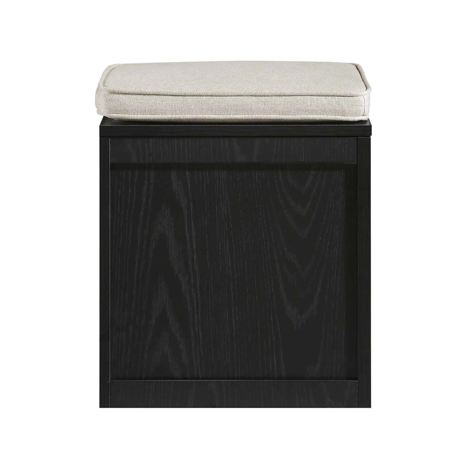 Frances Woven Rattan Single Storage Stool With Cushion, Black 9 Frances Woven Rattan Single Storage Stool With Cushion, Black - Image 9