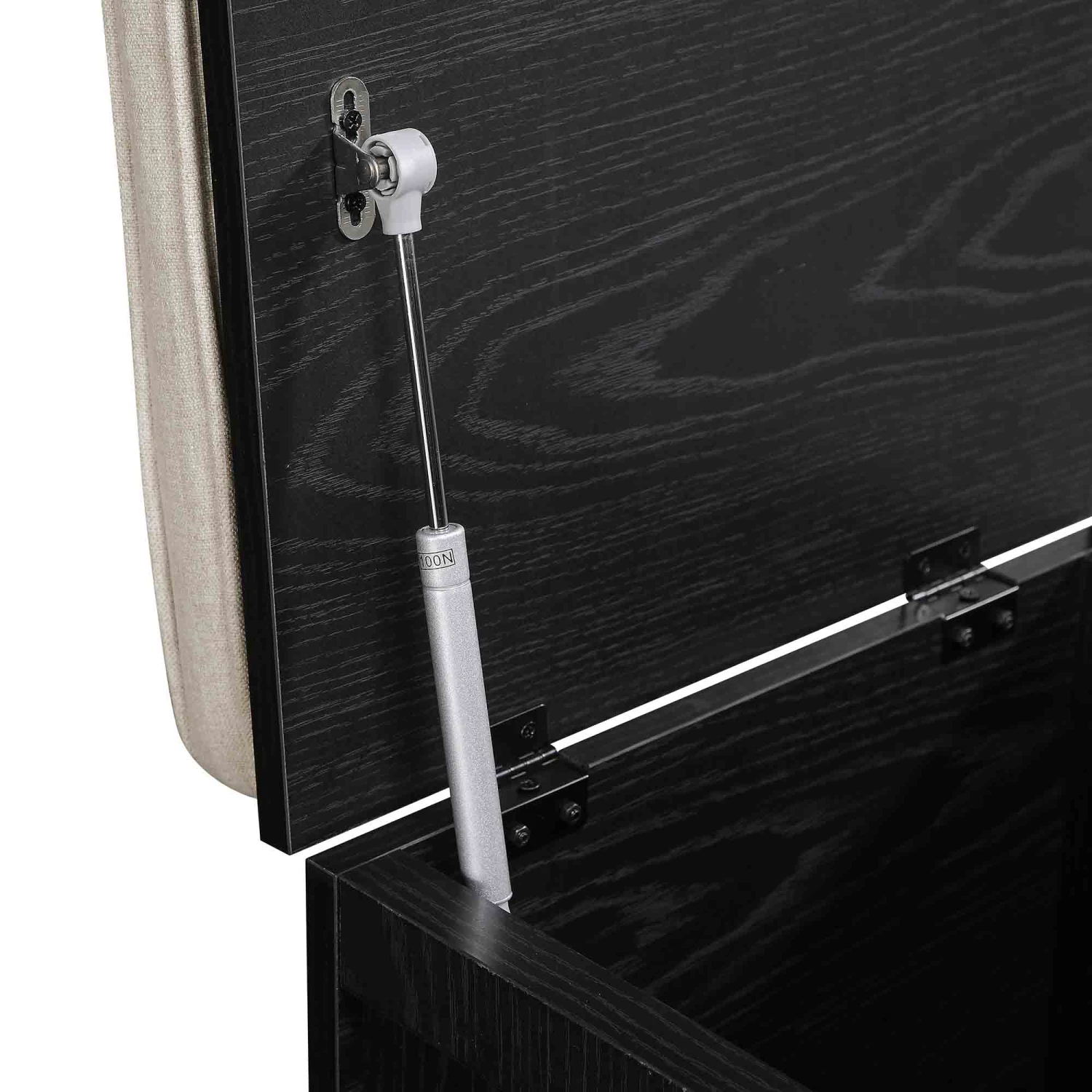 Frances Woven Rattan Single Storage Stool With Cushion, Black 14 Frances Woven Rattan Single Storage Stool With Cushion, Black - Image 14