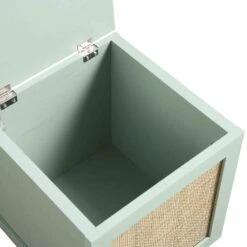 Frances Woven Rattan Single Storage Stool With Cushion, Mint -Daals Store FT BENCH 02 SAGE detail3