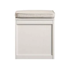 Frances Woven Rattan Single Storage Stool With Cushion, White 22 Frances Woven Rattan Single Storage Stool With Cushion, White -Daals Store FT BENCH 02 WHITE WB5