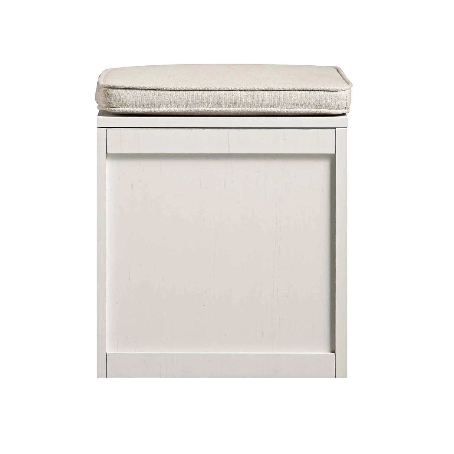 Frances Woven Rattan Single Storage Stool With Cushion, White 9 Frances Woven Rattan Single Storage Stool With Cushion, White - Image 9