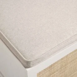 Frances Woven Rattan Single Storage Stool With Cushion, White 26 Frances Woven Rattan Single Storage Stool With Cushion, White -Daals Store FT BENCH 02 WHITE detail3