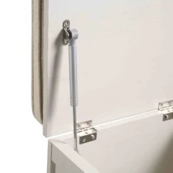 Frances Woven Rattan Single Storage Stool With Cushion, White 27 Frances Woven Rattan Single Storage Stool With Cushion, White -Daals Store FT BENCH 02 WHITE detail4