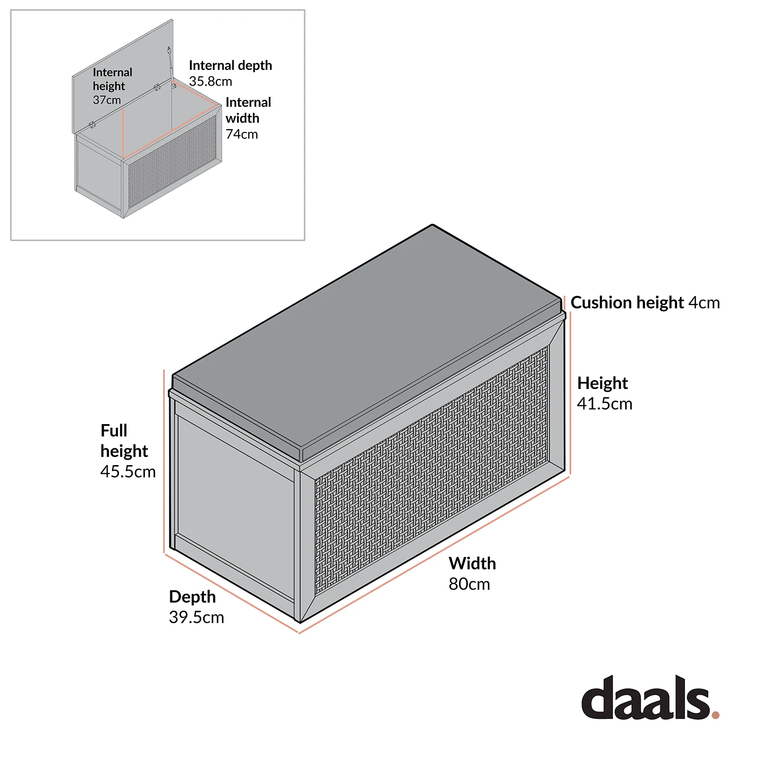 Frances Woven Rattan Double Storage Stool With Cushion, Mint 6 Frances Woven Rattan Double Storage Stool With Cushion, Mint - Image 6