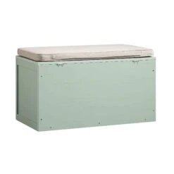 Frances Woven Rattan Double Storage Stool With Cushion, Mint 24 Frances Woven Rattan Double Storage Stool With Cushion, Mint -Daals Store FT BENCH 03 SAGE WB6