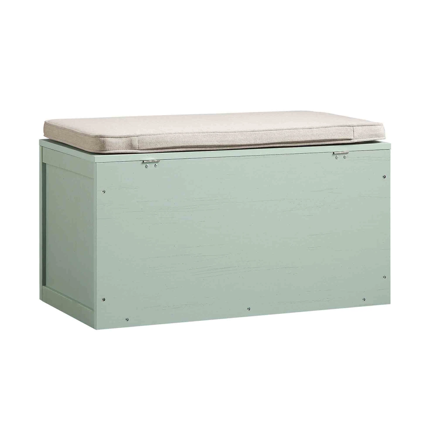 Frances Woven Rattan Double Storage Stool With Cushion, Mint 10 Frances Woven Rattan Double Storage Stool With Cushion, Mint - Image 10