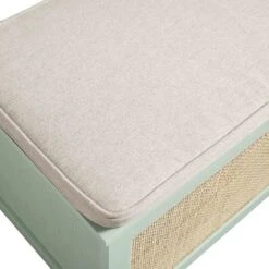 Frances Woven Rattan Double Storage Stool With Cushion, Mint 26 Frances Woven Rattan Double Storage Stool With Cushion, Mint -Daals Store FT BENCH 03 SAGE detail2