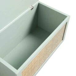 Frances Woven Rattan Double Storage Stool With Cushion, Mint 27 Frances Woven Rattan Double Storage Stool With Cushion, Mint -Daals Store FT BENCH 03 SAGE detail3