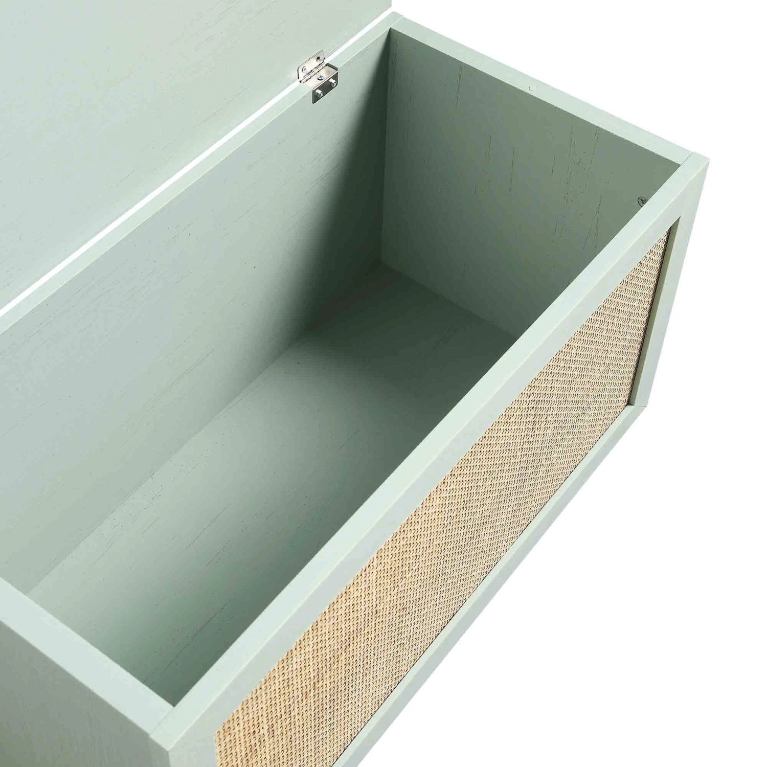 Frances Woven Rattan Double Storage Stool With Cushion, Mint 13 Frances Woven Rattan Double Storage Stool With Cushion, Mint - Image 13