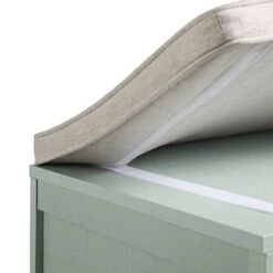 Frances Woven Rattan Double Storage Stool With Cushion, Mint 28 Frances Woven Rattan Double Storage Stool With Cushion, Mint -Daals Store FT BENCH 03 SAGE detail4