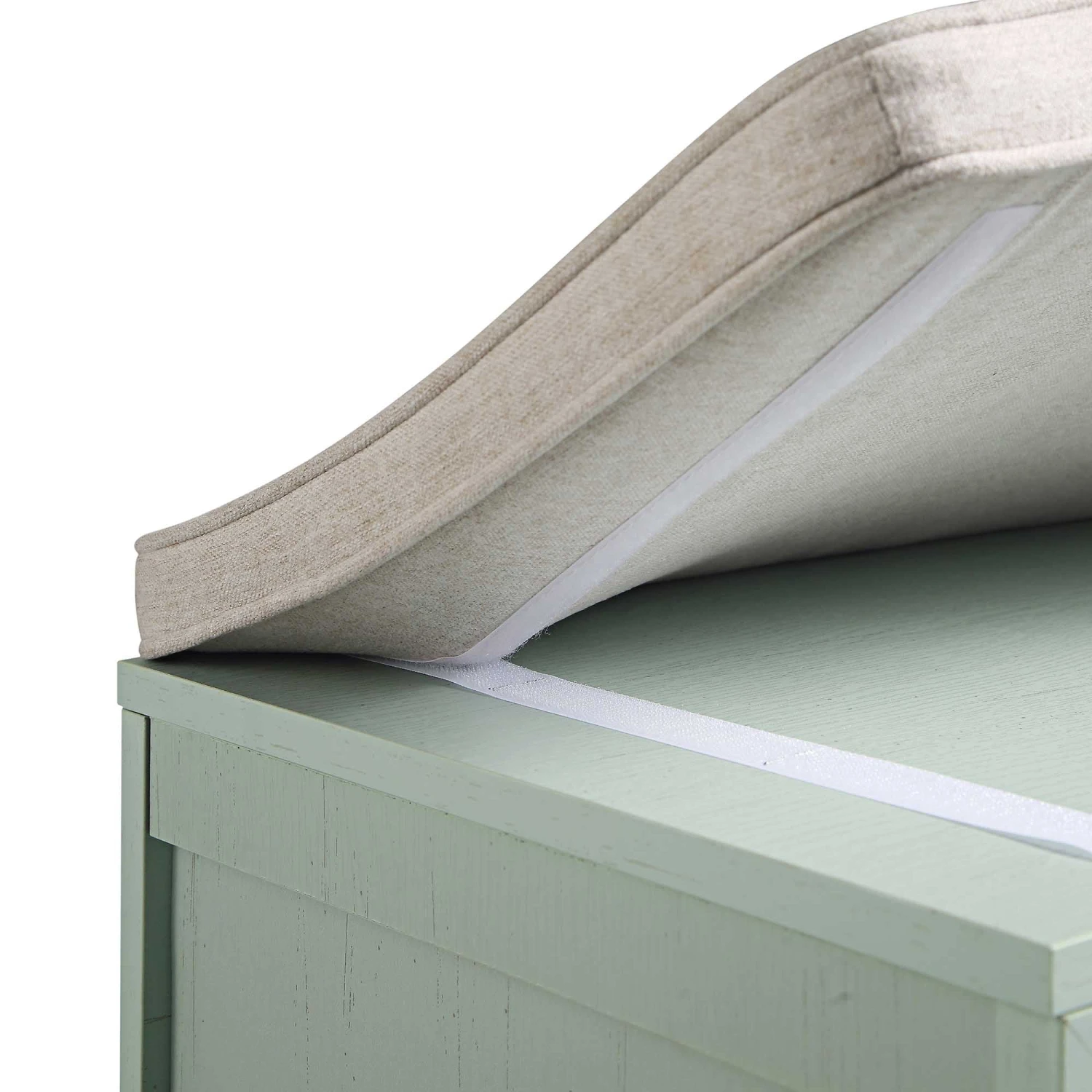 Frances Woven Rattan Double Storage Stool With Cushion, Mint 14 Frances Woven Rattan Double Storage Stool With Cushion, Mint - Image 14