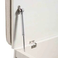 Frances Woven Rattan Double Storage Stool With Cushion, White -Daals Store FT BENCH 03 WHITE detail5