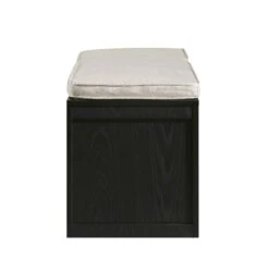 Frances Woven Rattan Triple Storage Stool Set With Cushion, Black 18 Frances Woven Rattan Triple Storage Stool Set With Cushion, Black -Daals Store FT BENCH 04 COMBO BLACK WB5