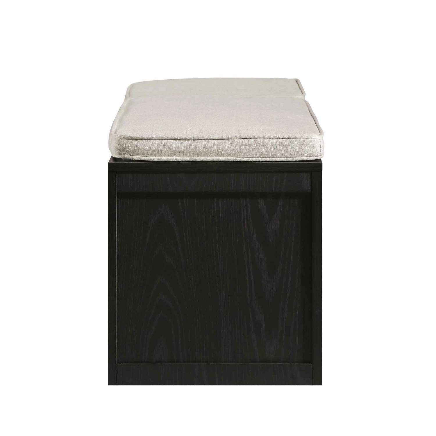 Frances Woven Rattan Triple Storage Stool Set With Cushion, Black 8 Frances Woven Rattan Triple Storage Stool Set With Cushion, Black - Image 8