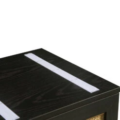 Frances Woven Rattan Triple Storage Stool Set With Cushion, Black 21 Frances Woven Rattan Triple Storage Stool Set With Cushion, Black -Daals Store FT BENCH 04 COMBO BLACK detail2