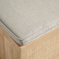 Frances Woven Rattan Triple Storage Stool Set With Cushion, Natural -Daals Store FT BENCH 04 COMBO NAT detail3