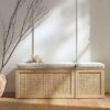 Frances Woven Rattan Triple Storage Stool Set With Cushion, Natural 19 Frances Woven Rattan Triple Storage Stool Set With Cushion, Natural -Daals Store FT BENCH 04 COMBO NAT main