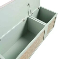 Frances Woven Rattan Triple Storage Stool Set With Cushion, Mint 19 Frances Woven Rattan Triple Storage Stool Set With Cushion, Mint -Daals Store FT BENCH 04 COMBO SAGE detail1